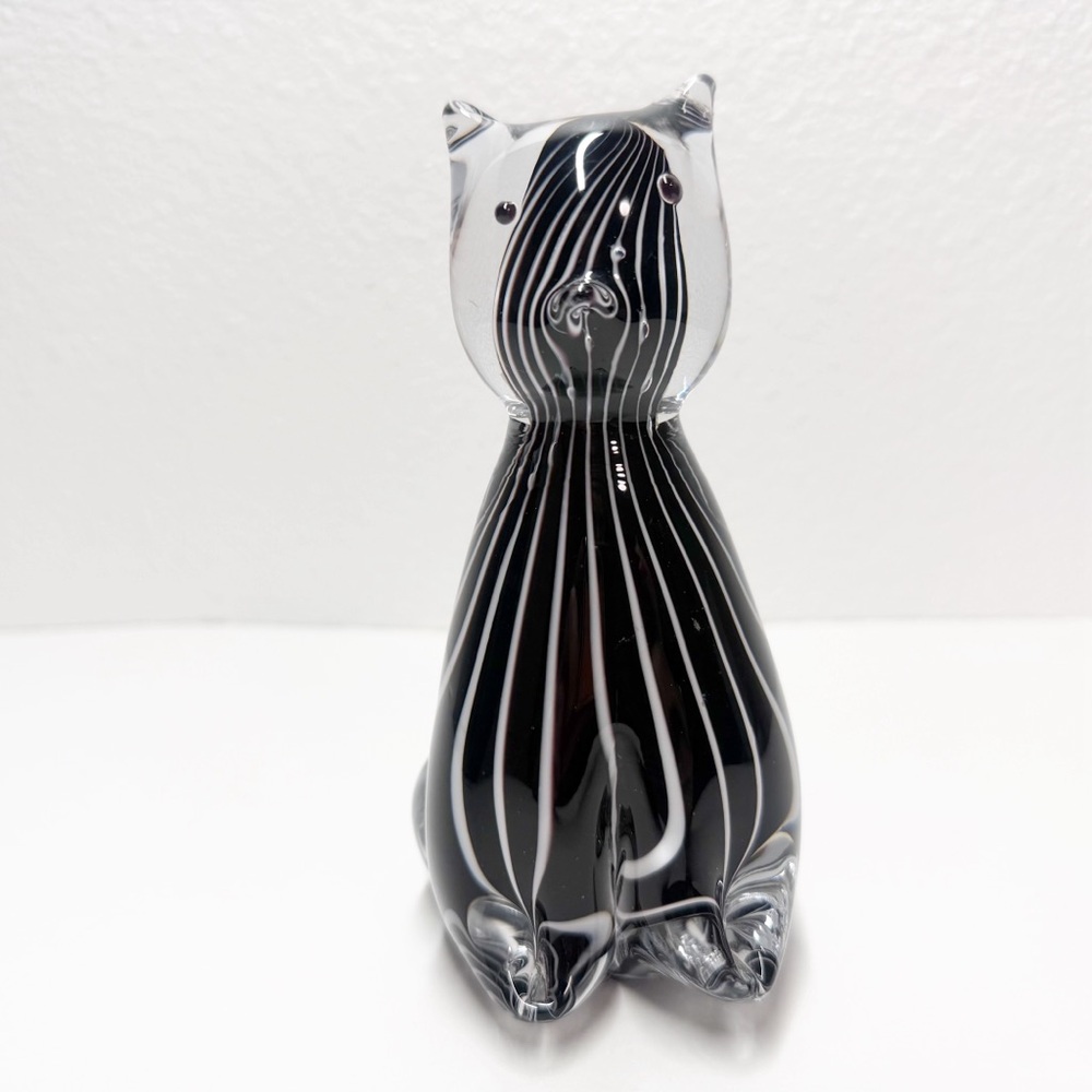 Vintage Enesco Blown Art Glass Cat Figurine